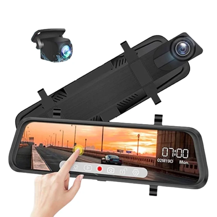 آینه مانیتوردار خودرو بادوربین جلو و عقب مدل H01